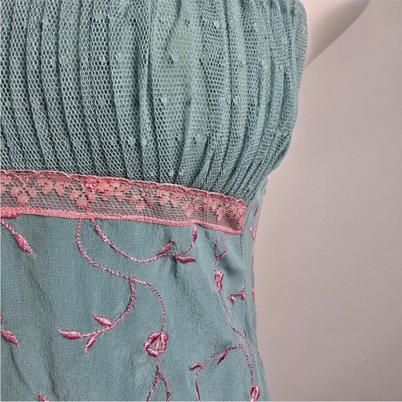 Blue Floral Spaghetti Strap Dress - Picture 4 of 5